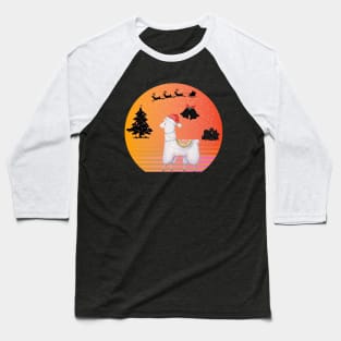 Llama Santa Happy Baseball T-Shirt